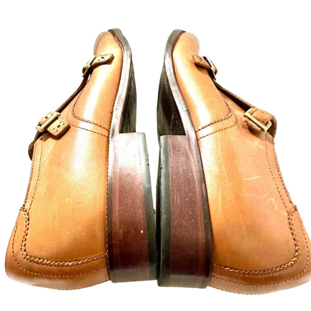 Cole Haan Mens Shoes Benton Tan Leather Double Strap Dress Loafers Size 11.5 M